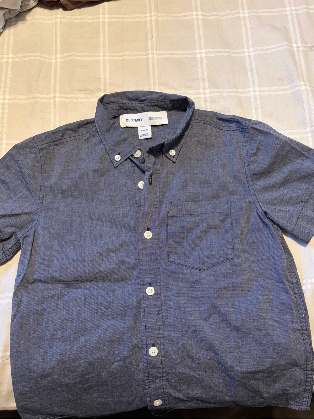 Old Navy Boys Blue Short-Sleeve Button-Down Shirt